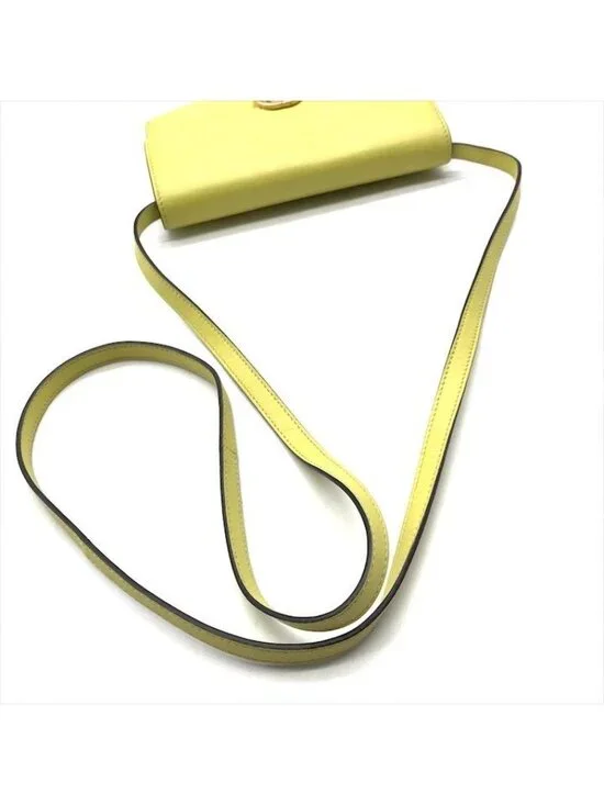 Gucci Interlocking 2-Way Shoulder Bag Wallet Lime Yellow Leather - Picture 6 of 10